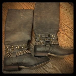 Not Rated Brown Studded Boots